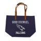 Navy Canvas Tote with leather straps