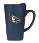 16 oz. Ceramic soft touch Navy Mug with lid